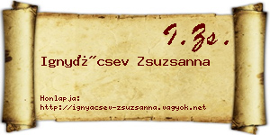 Ignyácsev Zsuzsanna névjegykártya